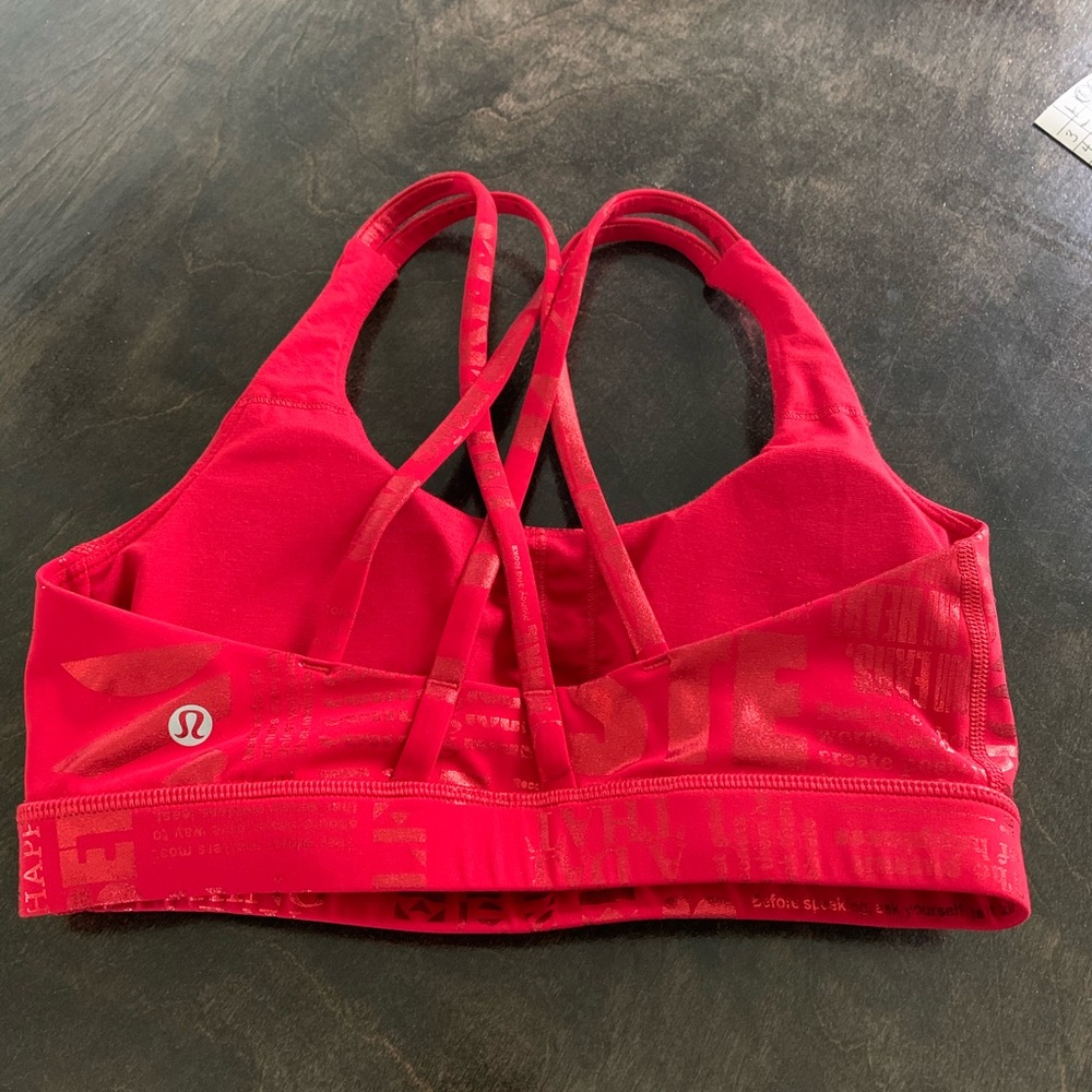 NWOT lululemon red foil manifesto energy bra. 6 - Picture 4 of 5